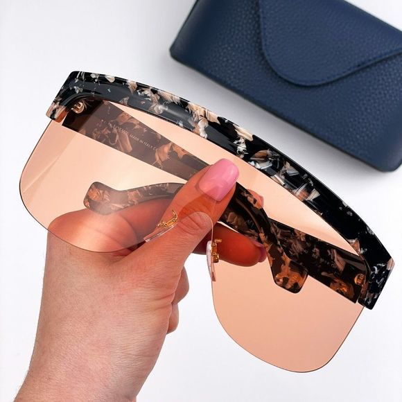 Loewe LW40034U 55S Sunglasses Shiny Coloured Havana Bordeaux Mask Shield Women main image 10